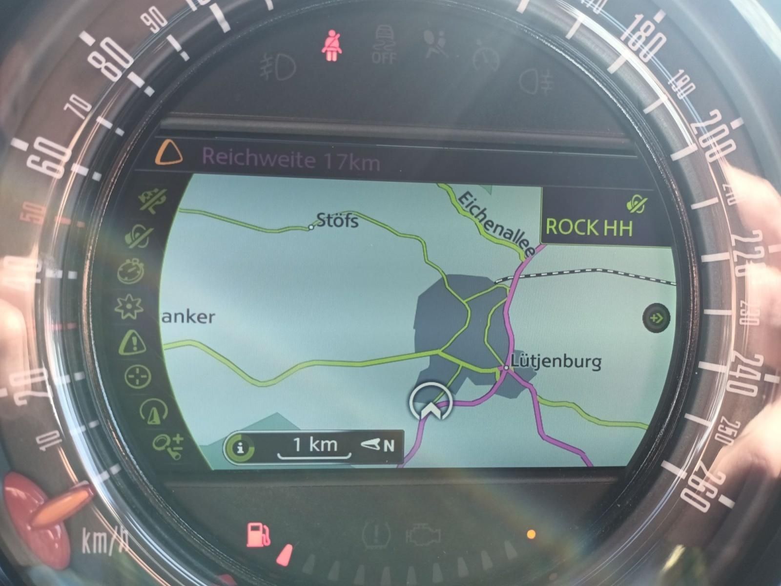 Mini Cockpit Tacho mit Navigationssystem und Reichweitenanzeige