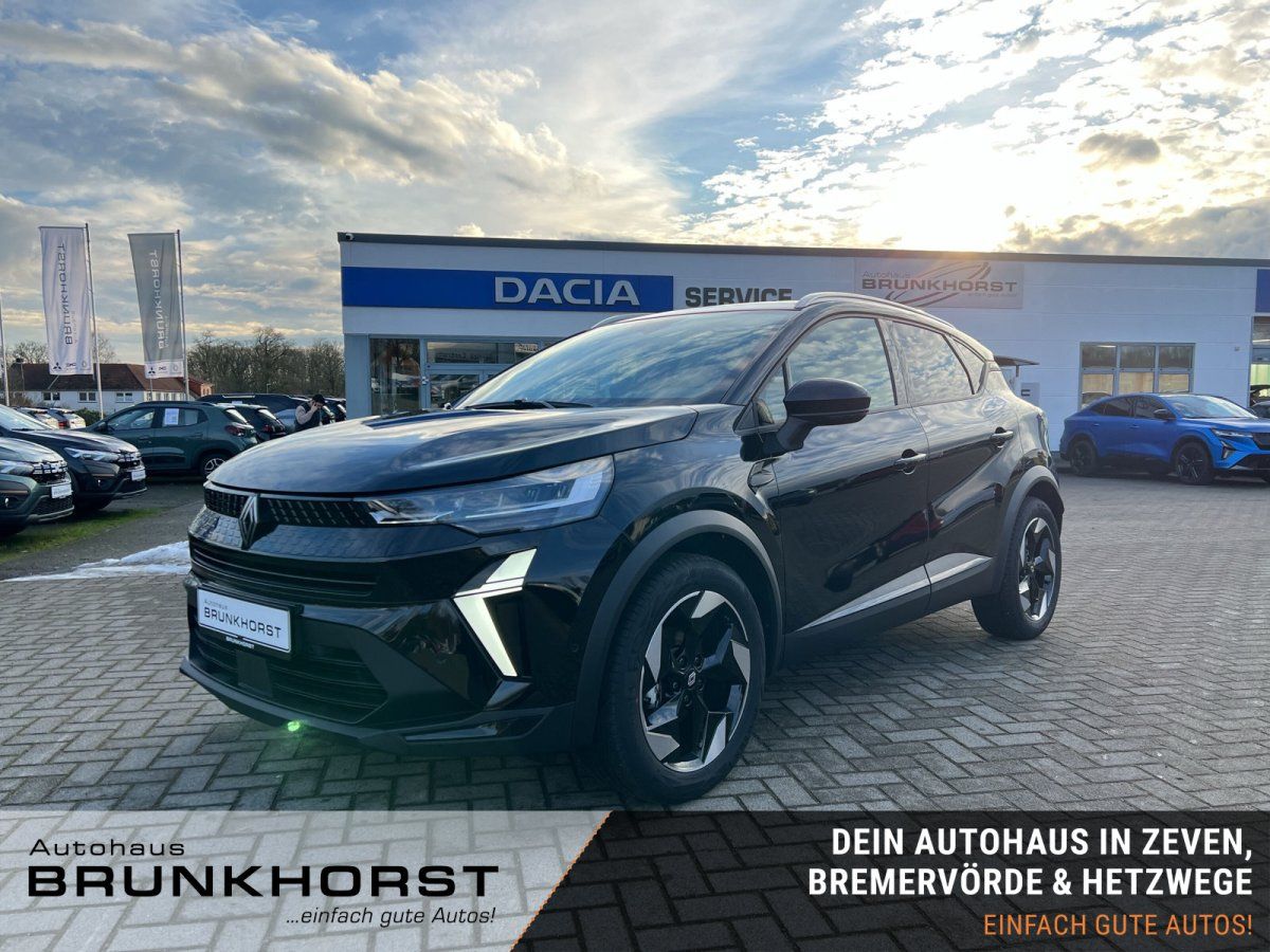 Renault Captur in Schwarz im Autohaus Showroom, Frontansicht
