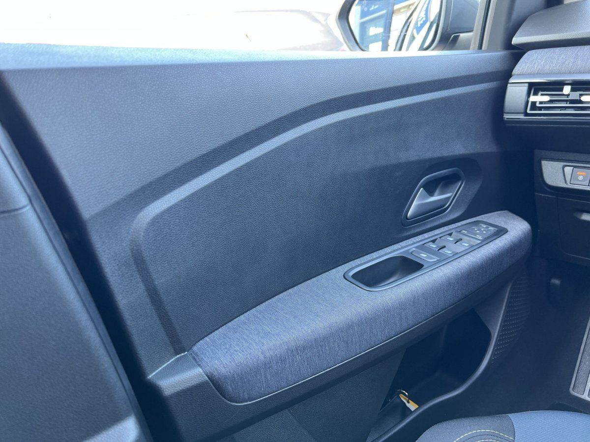 Fahrzeug Innenraum Fahrertür mit Fensterheber und Türverkleidung in Blau-Grau