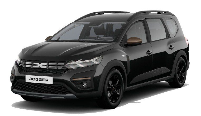 Schwarzer Dacia Jogger Neuwagen im Autohaus Showroom mit schwarzen Felgen und Dachreling