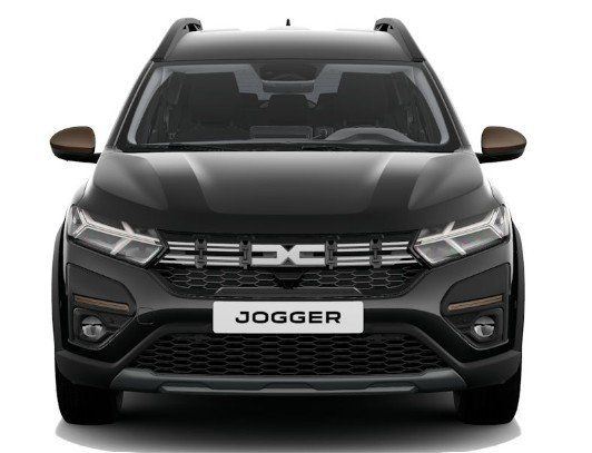 Schwarzer Dacia Jogger Frontansicht im Autohaus Showroom