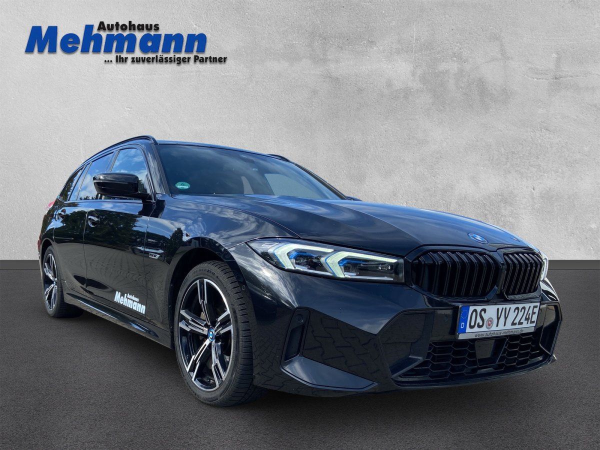 BMW 3er Touring schwarz, Frontansicht Detail - Autohaus Mehmann