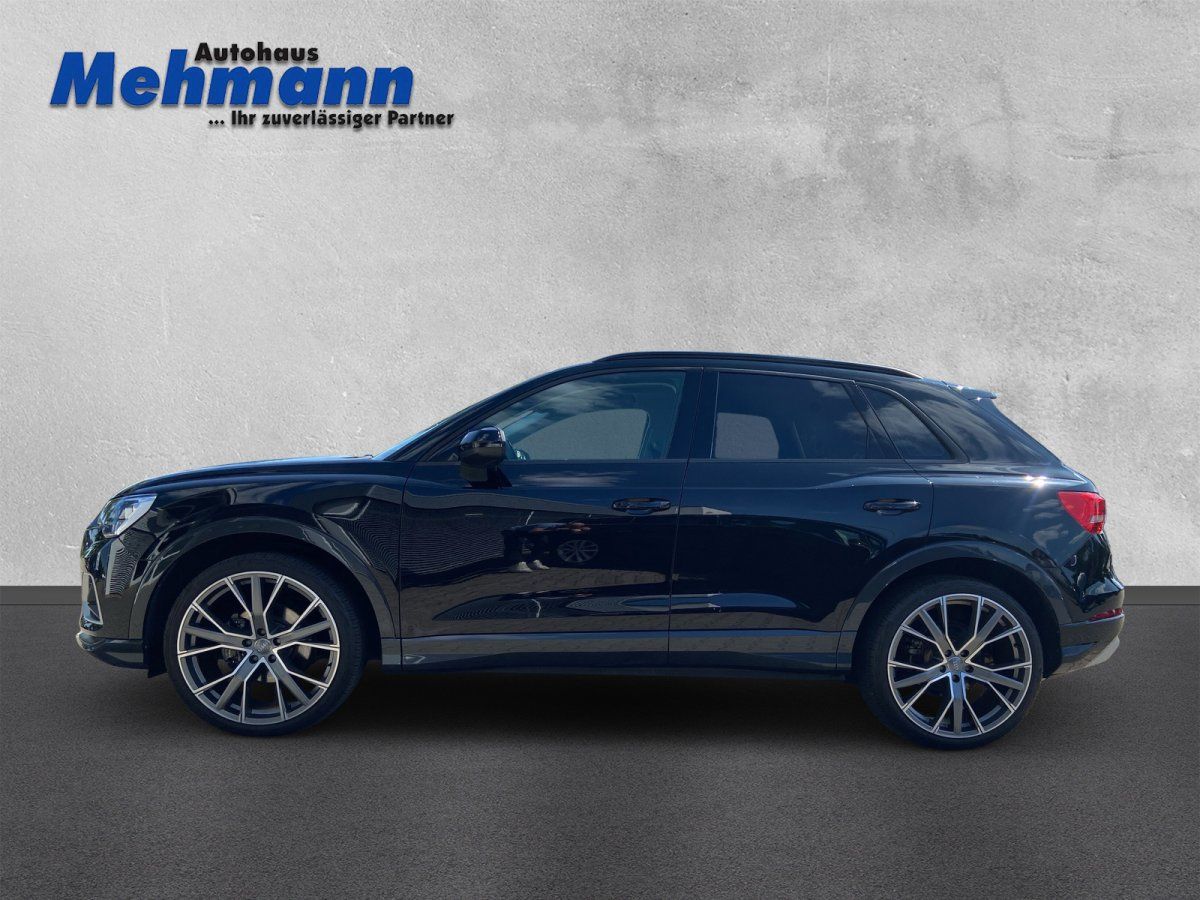 Audi Q3 schwarz Seitenansicht Sportfelgen - Autohaus Mehmann