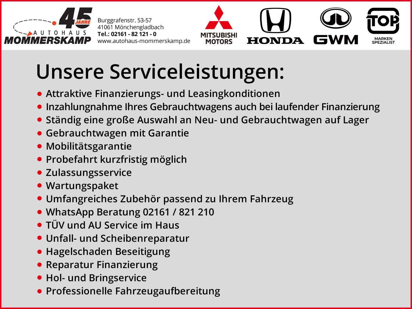 Serviceleistungen Autohaus Mommerskamp Uebersicht mit Markenlogos