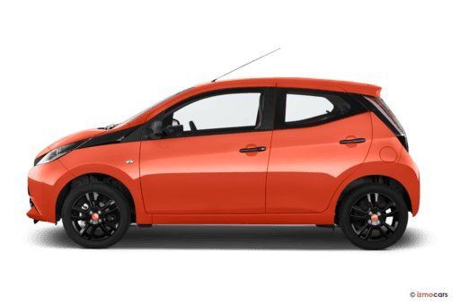 Toyota Aygo orange Seitenansicht Kleinwagen