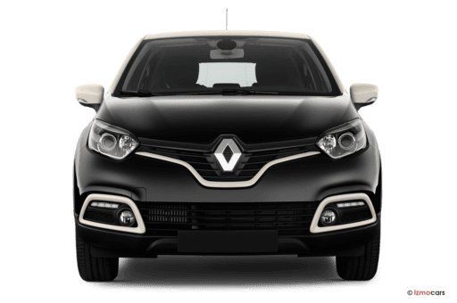 Renault Captur schwarz-weiß, Frontansicht mit markantem Kühlergrill