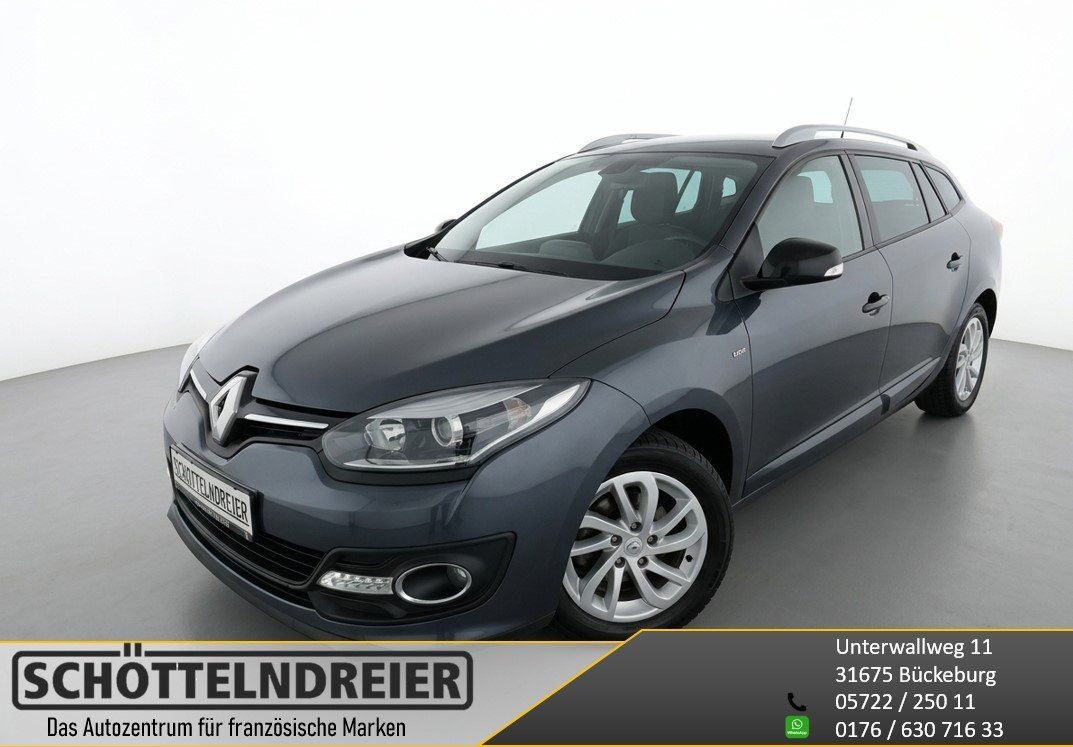 Renault Megane Grandtour Kombi in Grau, Frontansicht schräg