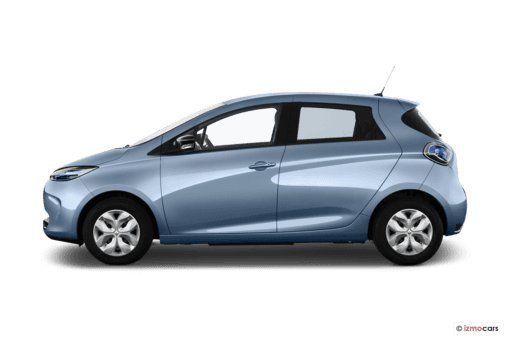 Renault Zoe Elektroauto in Hellblau, Seitenansicht