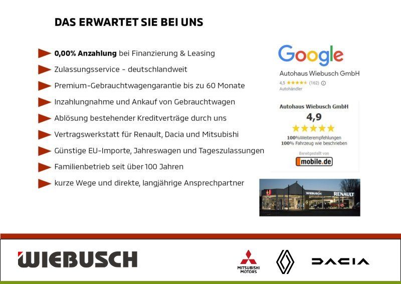 Infografik Leistungen Autohaus Wiebusch mit Google Bewertungen
