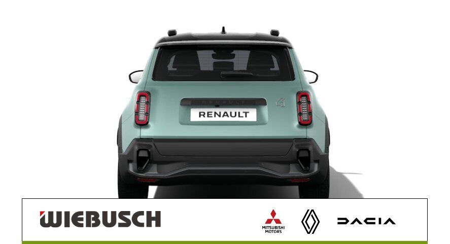 Renault 4 Heckansicht in Mintgruen mit Renault Kennzeichenhalter