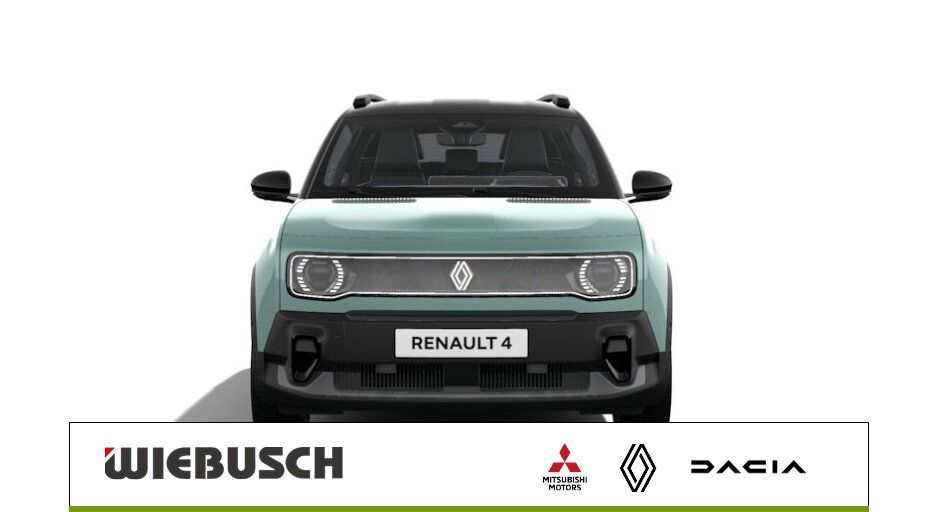 Renault 4 Frontansicht in Mintgrün beim Autohaus Wiebusch