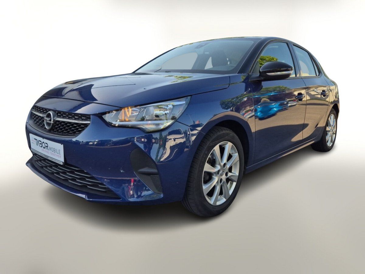 Opel Corsa in Blau, Frontansicht mit Alufelgen