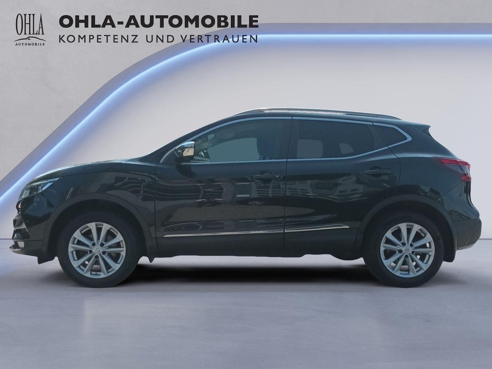 Nissan Qashqai schwarz Seitenansicht gebraucht bei OHLA-Automobile