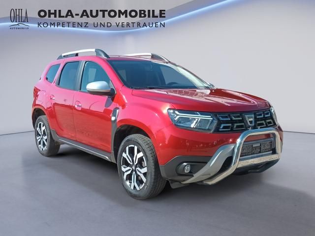 Dacia Duster rot Frontansicht seitlich mit Frontbügel