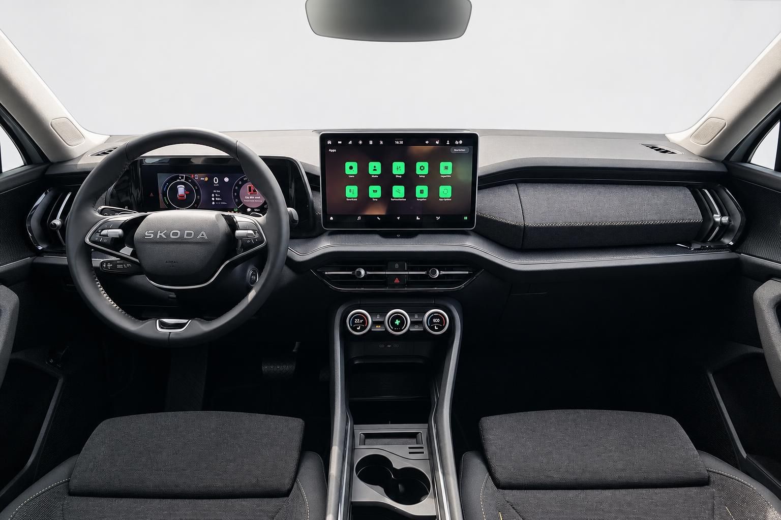 Skoda Cockpit Lenkrad und Infotainment Display