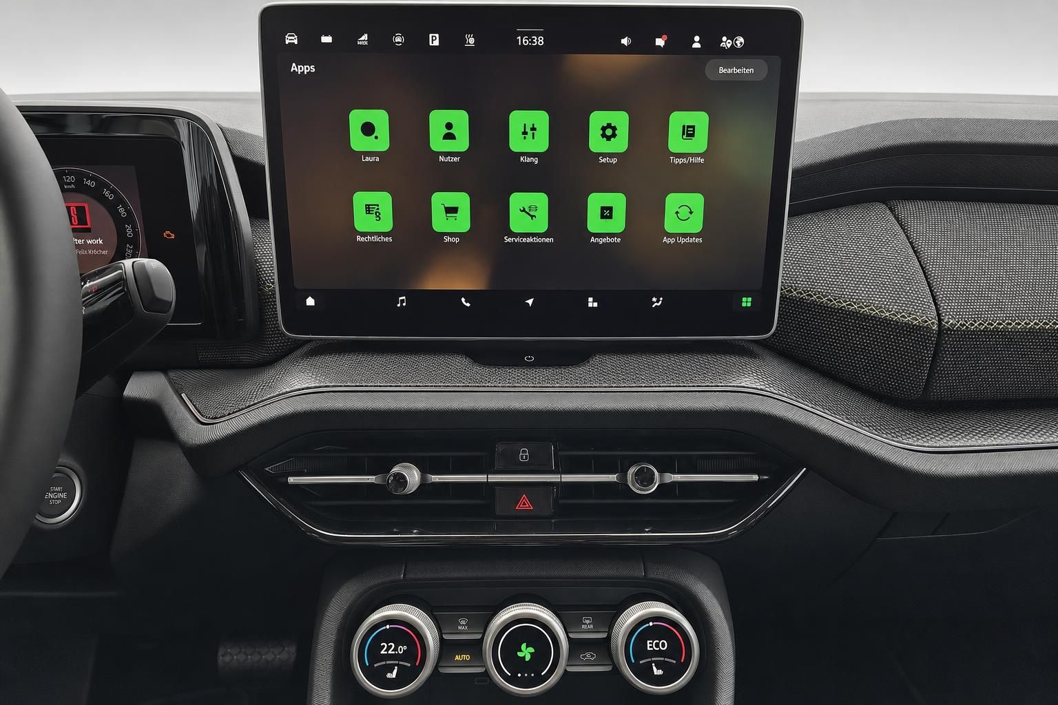 Skoda Infotainment System Touchscreen mit App Menue