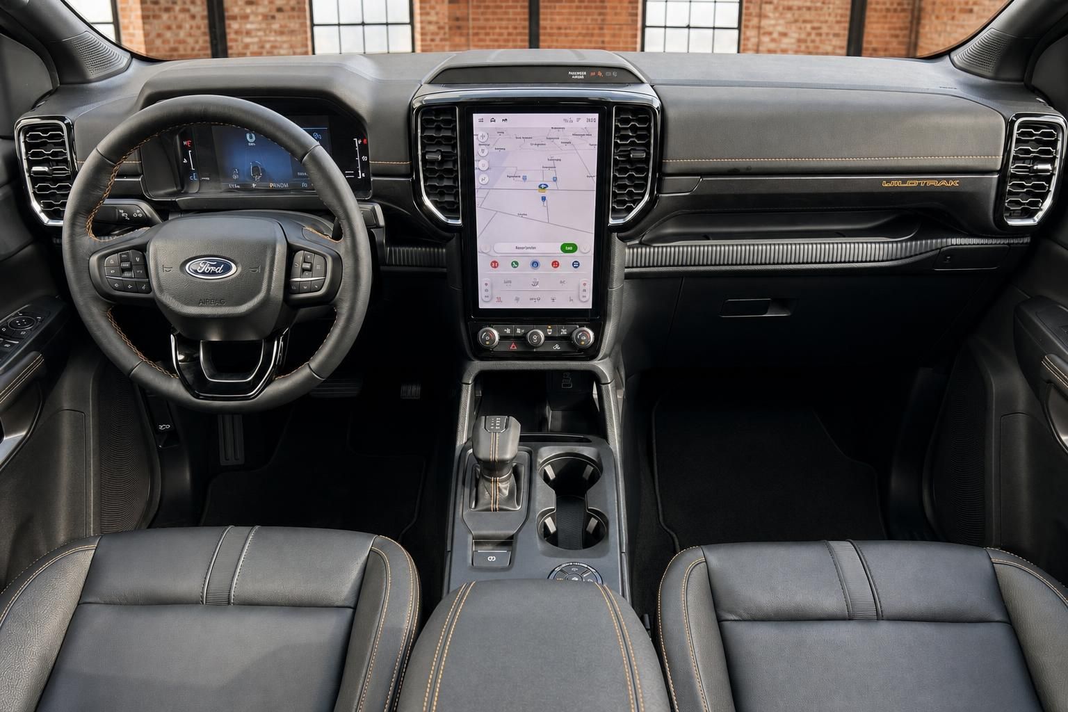Ford Ranger Wildtrak Armaturenbrett und Mittelkonsole Ansicht