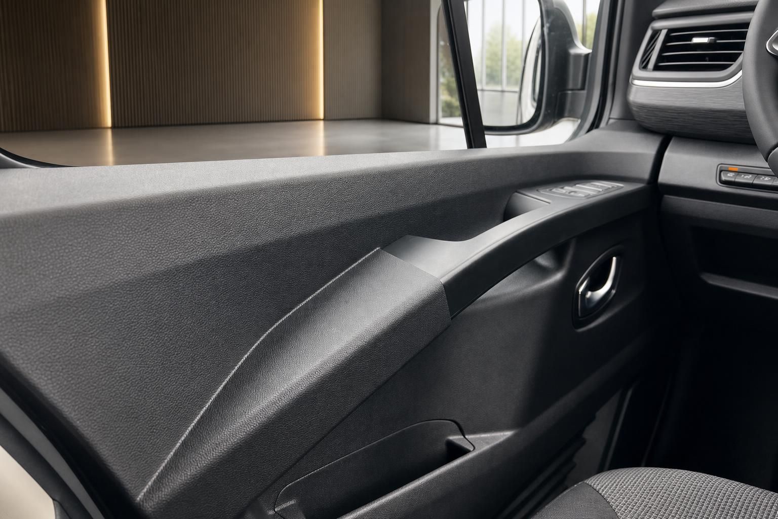 Renault Türverkleidung innen mit Fensterheber und Griff in grauer Ausstattung