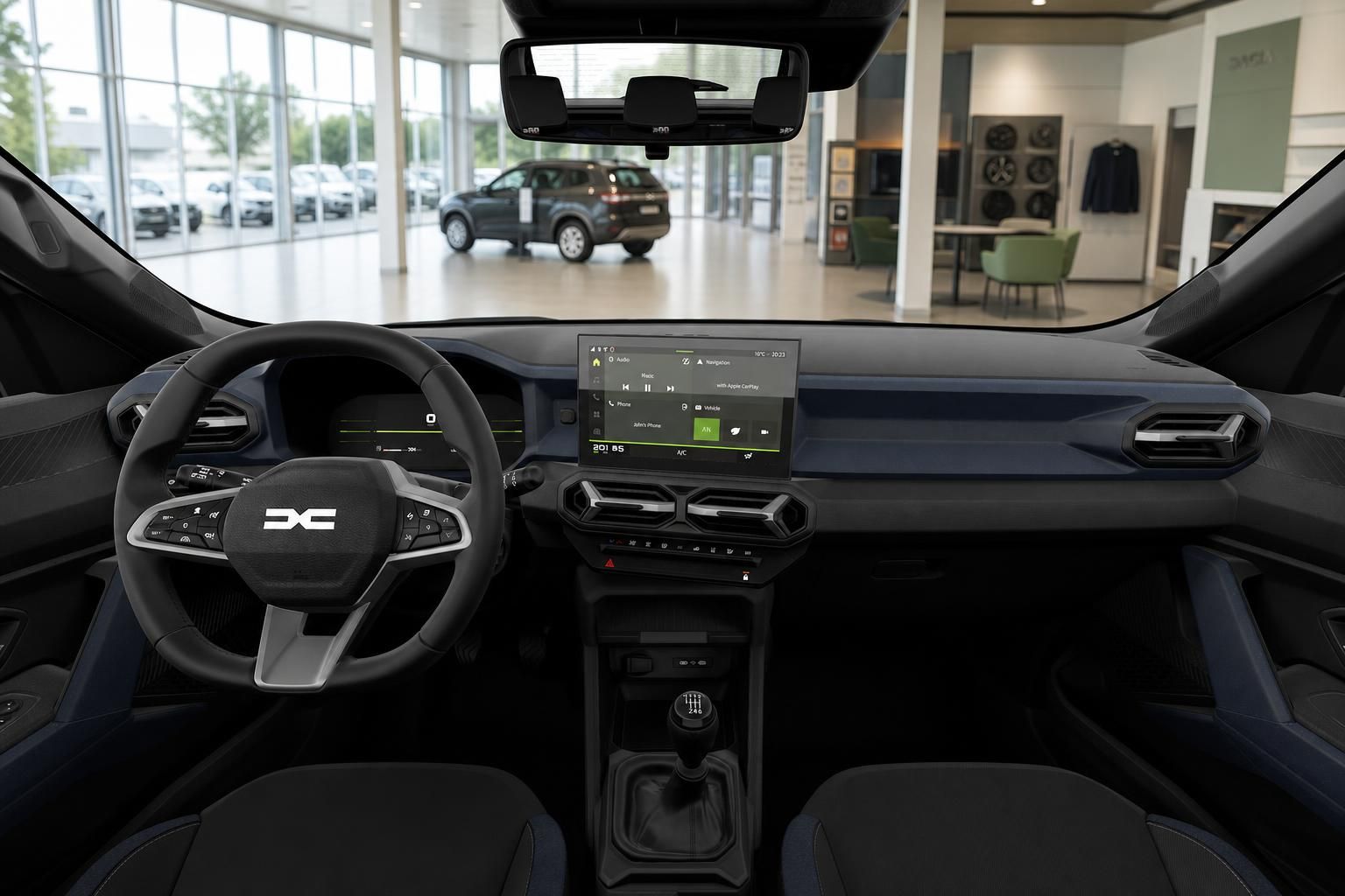 Dacia Duster Cockpit mit Lenkrad und Infotainment-Display