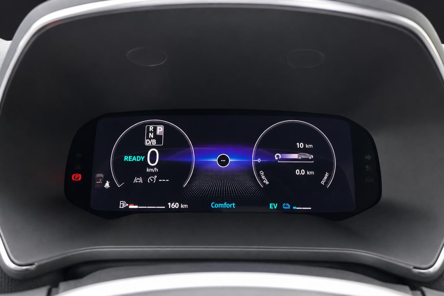 Digitales Cockpit Display mit Elektrofahrzeug-Anzeigen und 160 km Reichweite