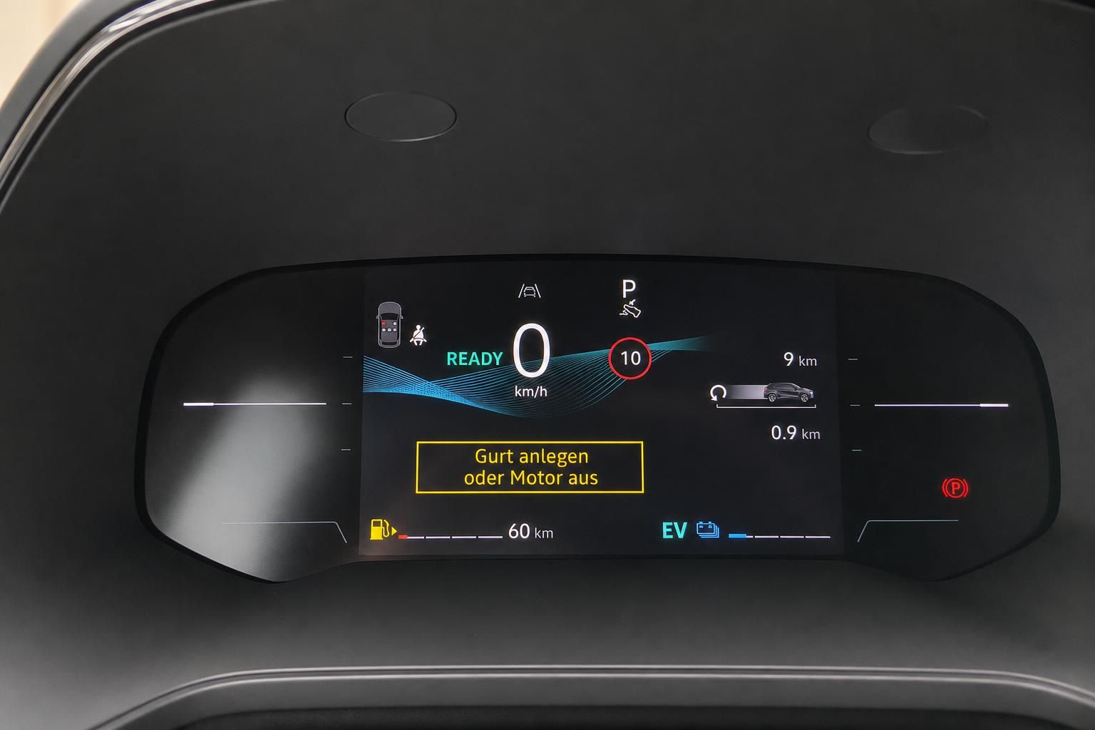 Digitales Kombiinstrument mit Elektrofahrzeug Anzeigen und Reichweiteninformationen
