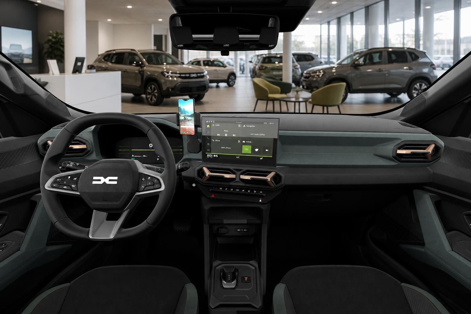 Cockpit und Armaturenbrett des Dacia Duster mit Multimedia-Display