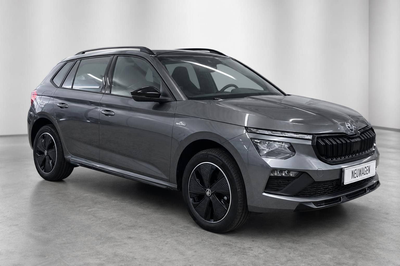 Skoda Kamiq Grau metallic, Seitenansicht vorne, Neuwagen