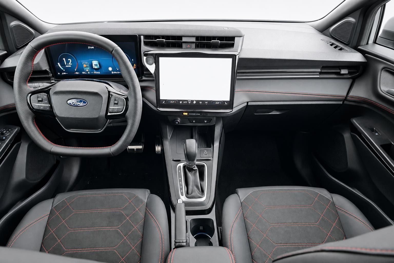 Ford Puma Cockpit mit Lenkrad und Touchscreen Display