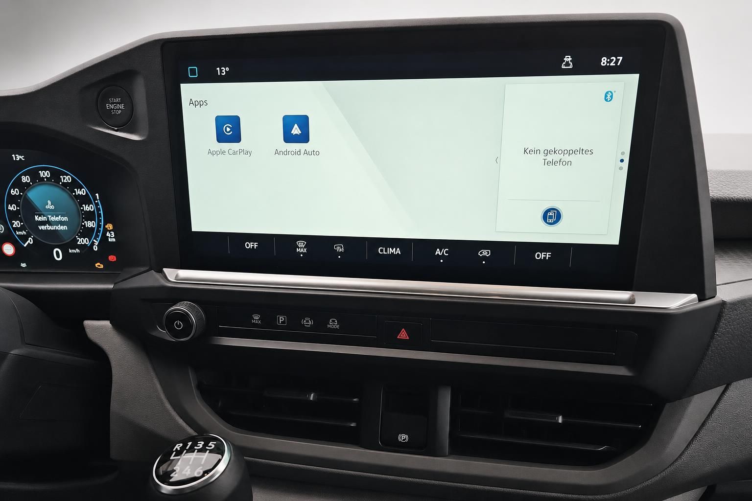 Touchscreen Infotainment VW mit Apple CarPlay und Android Auto