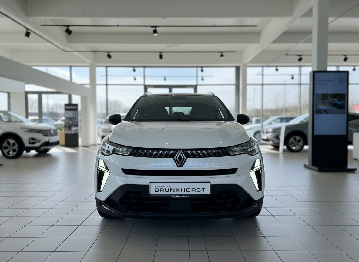 Weißer Renault SUV Frontansicht im Autohaus Brunkhorst Showroom