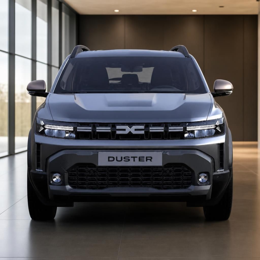 Dacia Duster SUV grau metallic Frontansicht im Autohaus