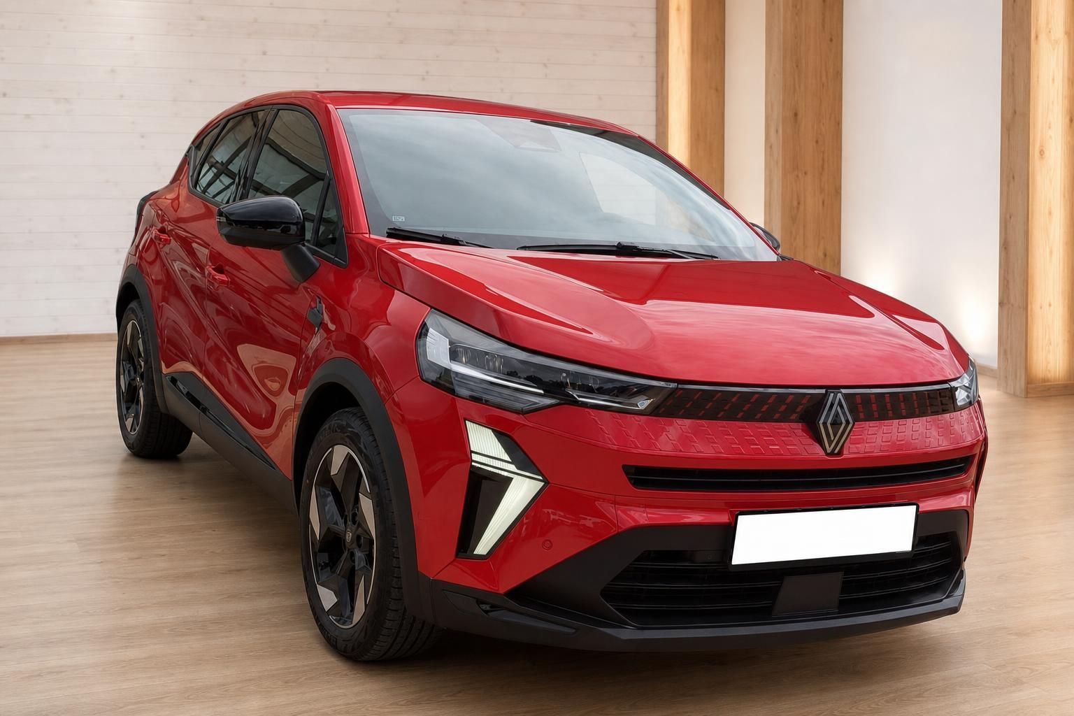 Renault Captur rot Frontansicht im Autohaus Showroom