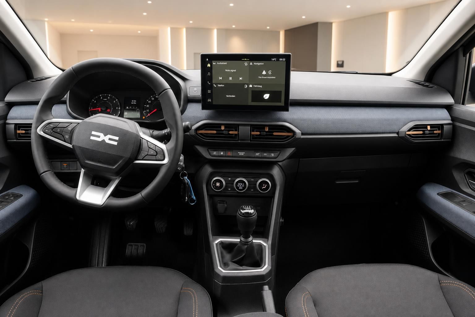 Dacia Sandero Innenraum Cockpit mit Lenkrad und Touchscreen