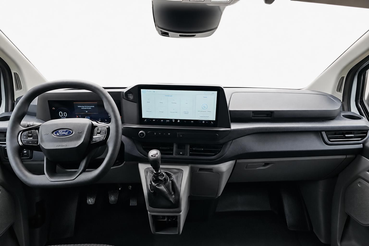 Ford Transit Cockpit mit Lenkrad und Touchscreen Display