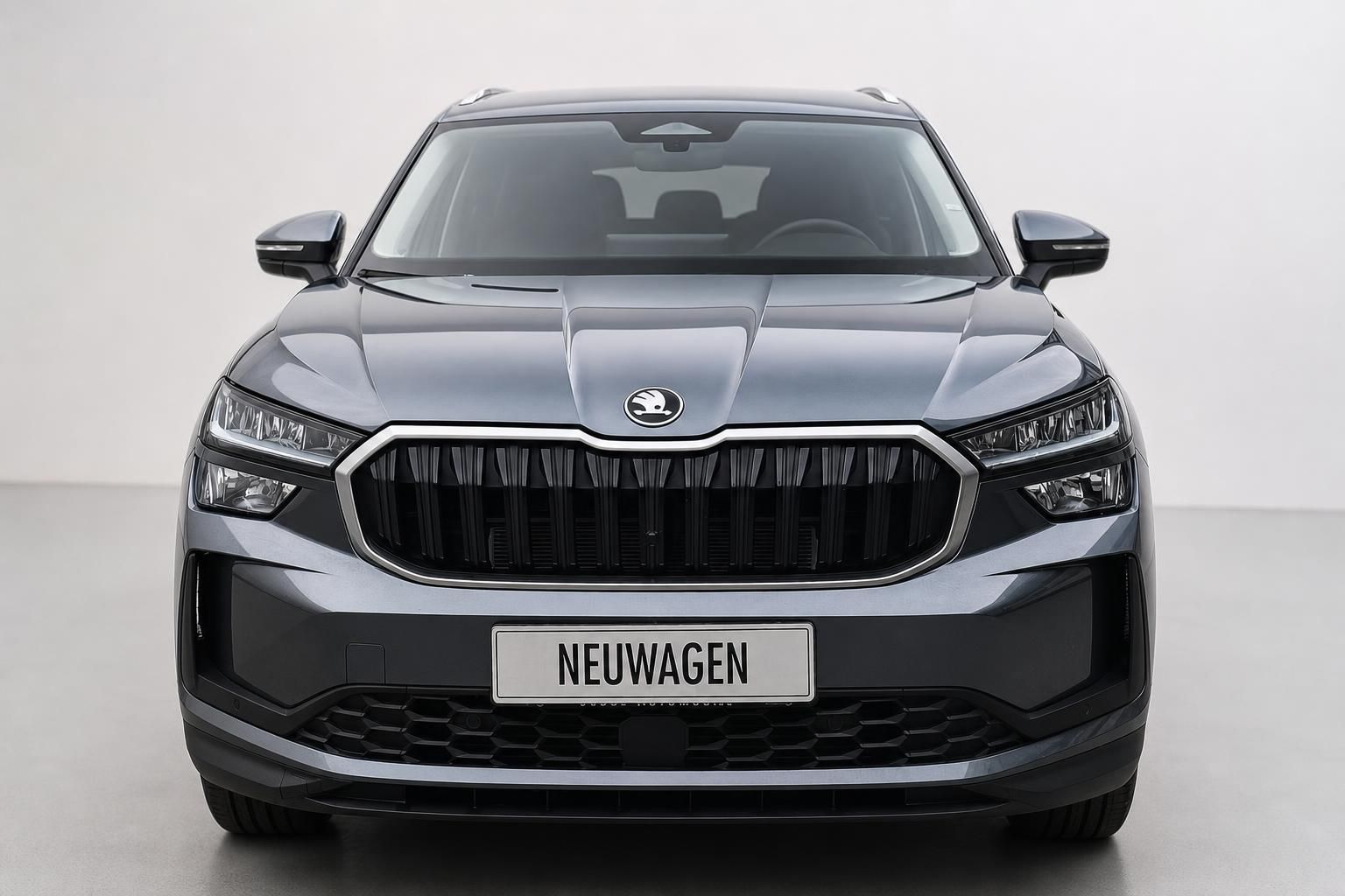 Skoda SUV Frontansicht mit Kuehlergrill und Kennzeichen Neuwagen