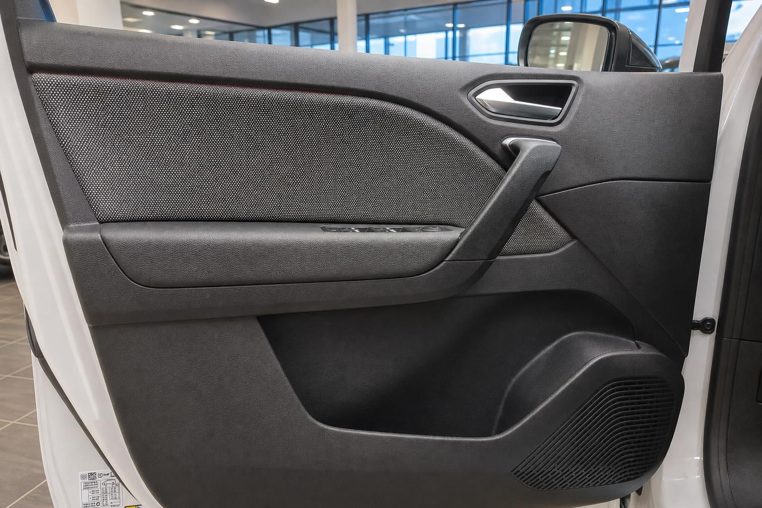 Renault Türverkleidung - graue Innenausstattung mit Lautsprecher und Fensterheberbedienung