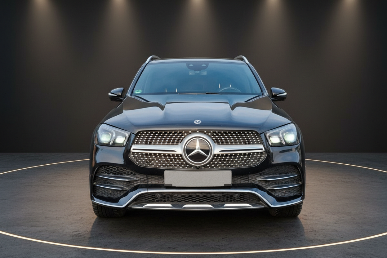 Mercedes-Benz GLE SUV schwarz Frontansicht im Studio