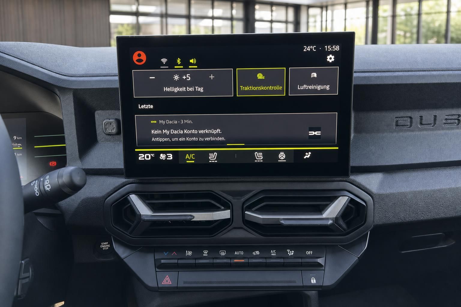 Fahrzeug Infotainment-System Touchscreen mit Klimaanlage und Fahrzeugeinstellungen
