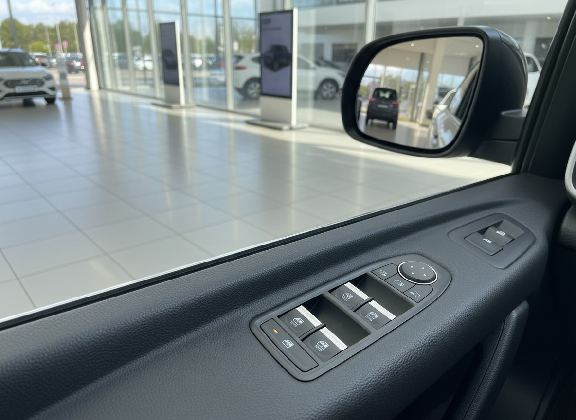 Fahrzeuginnenraum Türverkleidung mit Fensterheber und Spiegelverstellung, Hyundai Autohaus