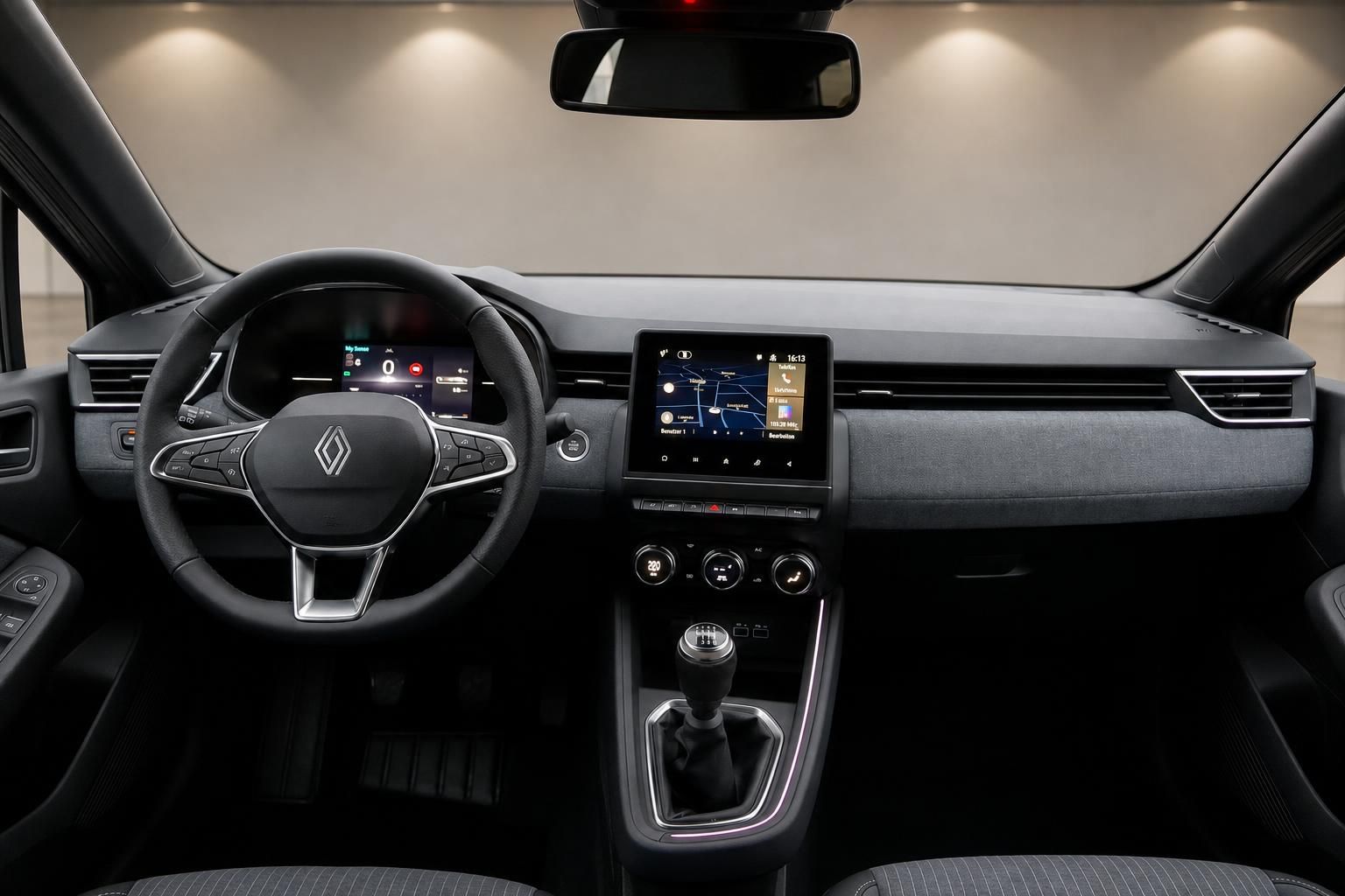 Renault Clio Cockpit mit Touchscreen, digitalem Tacho und Schaltgetriebe