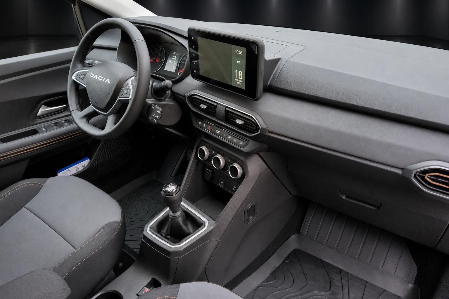 Dacia Cockpit Lenkrad und Touchscreen Nahaufnahme Innenraum