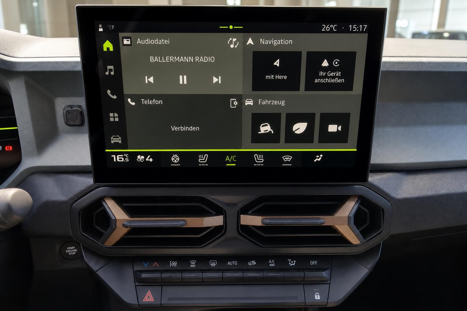 Dacia Infotainment-System mit 10-Zoll-Touchscreen, Navigation und Klimabedienung