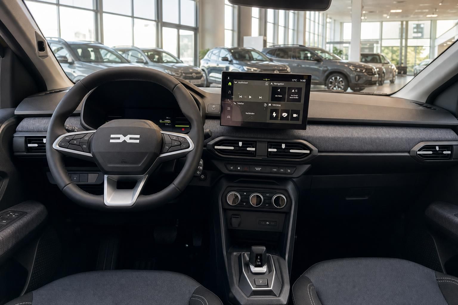 Dacia Jogger Armaturenbrett und Cockpit - Lenkrad, Touchscreen und Innenraumdetails