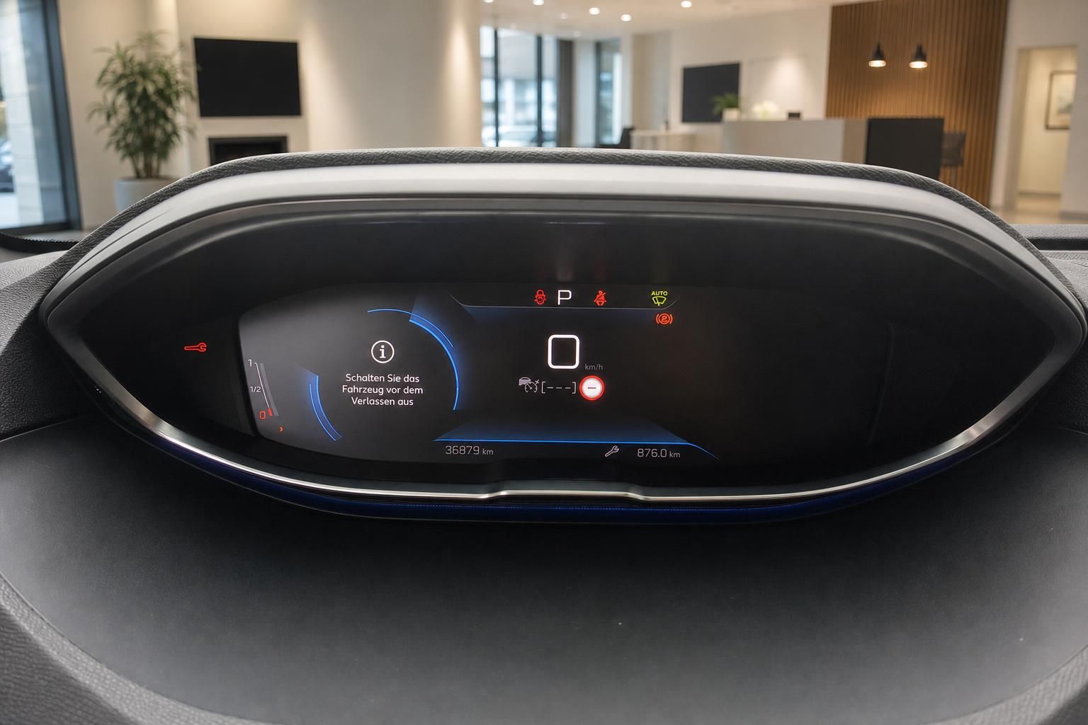 Digitales Kombiinstrument mit Tachoanzeige im Fahrzeug