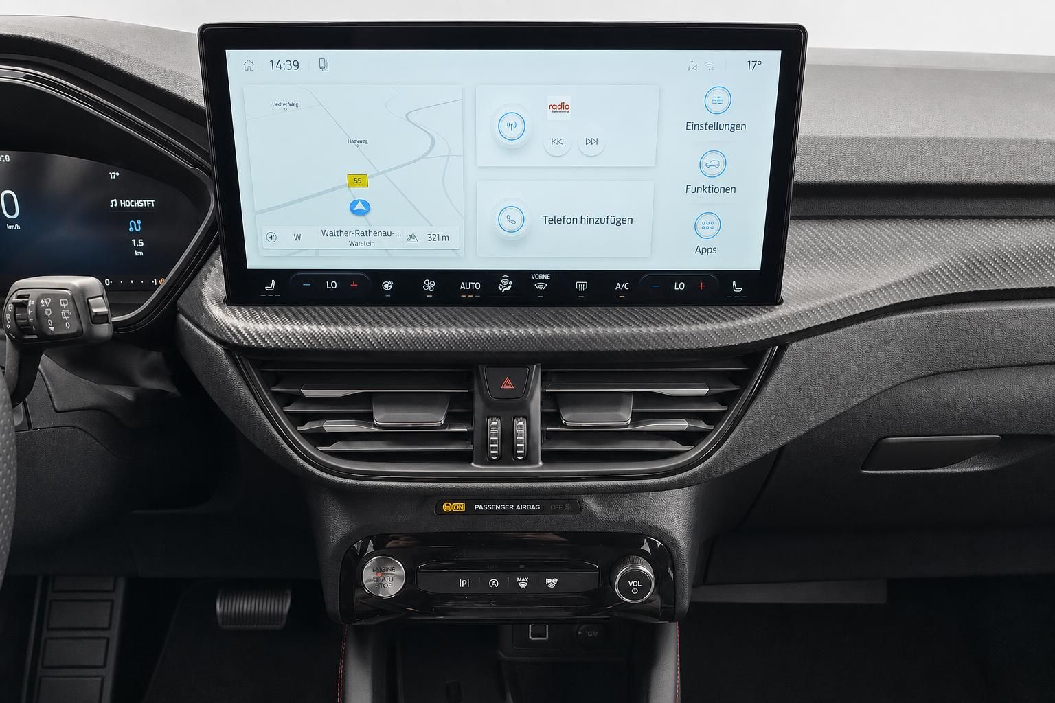 Ford Kuga Touchscreen Navigationssystem und Mittelkonsole im Detail