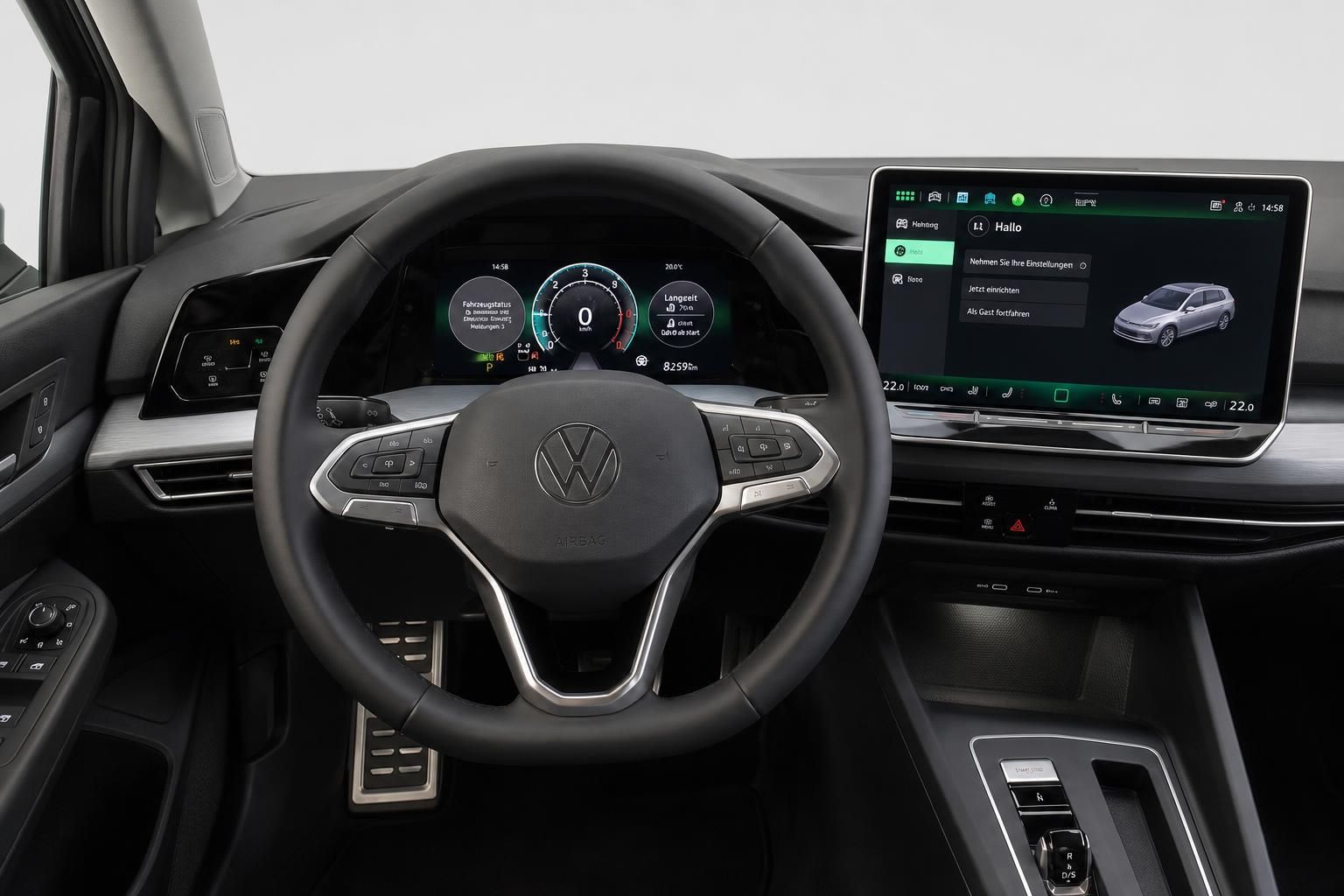 VW Golf Innenraum Cockpit mit digitalem Display