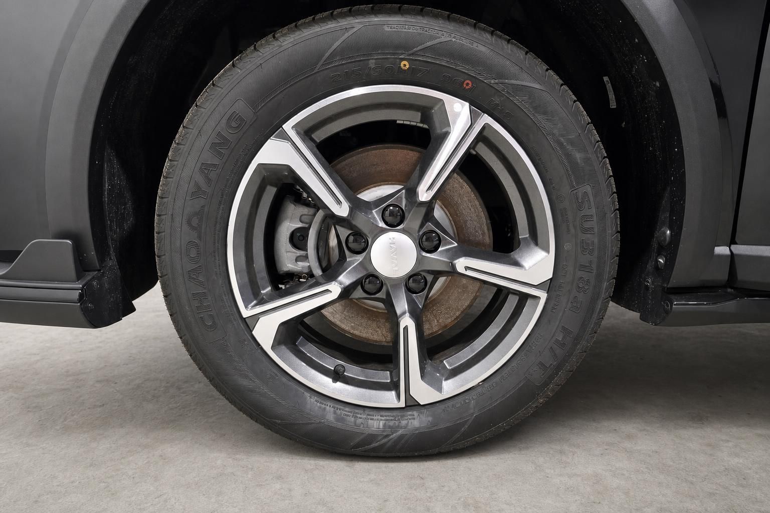 Detailansicht Leichtmetallfelge und Reifen des Fahrzeugs