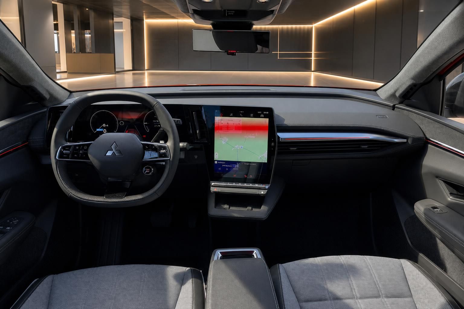 Mitsubishi Eclipse Cross EV Armaturenbrett mit Touchscreen und digitalem Kombiinstrument