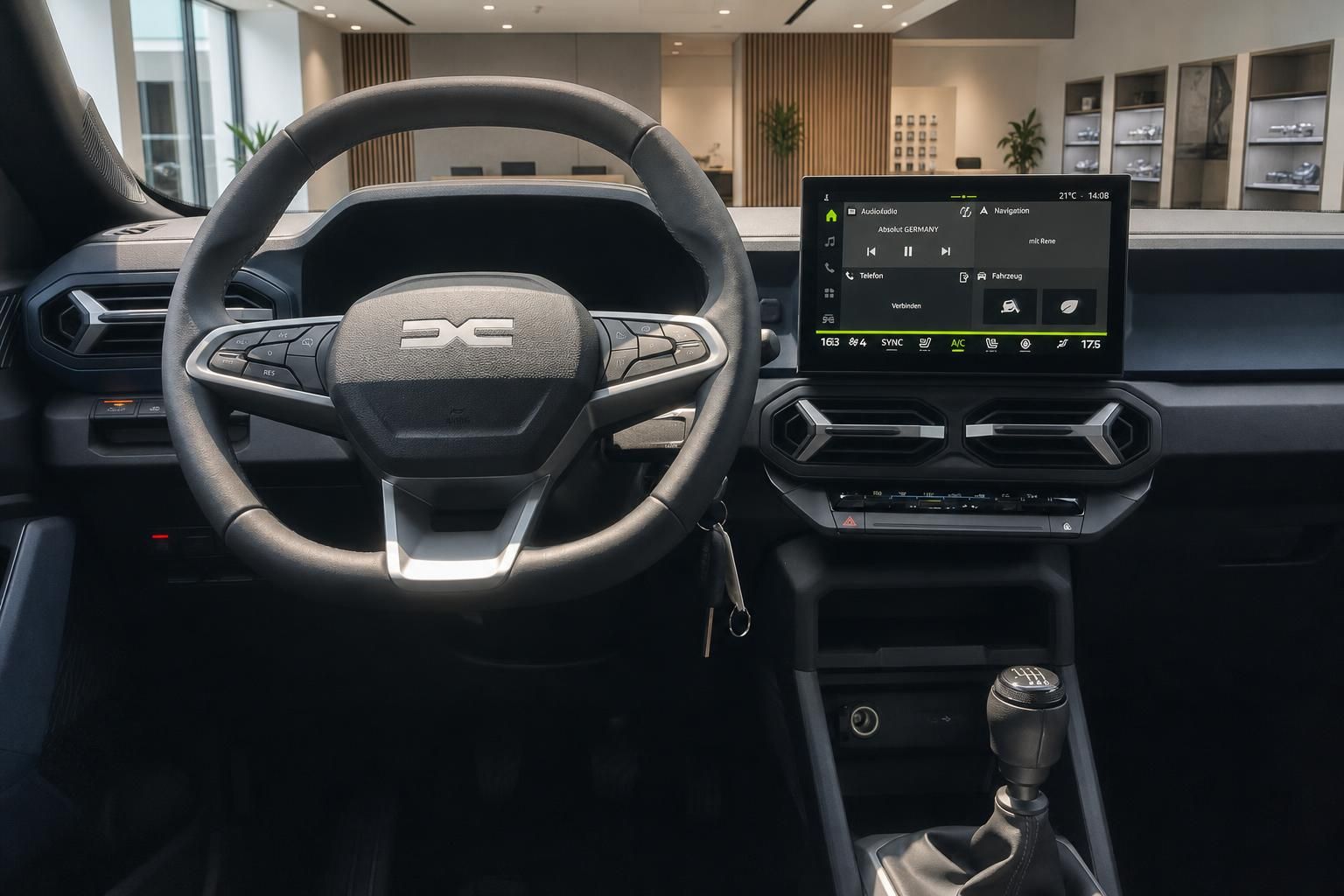 Dacia Bigster Cockpit mit Lenkrad und Infotainment-Display