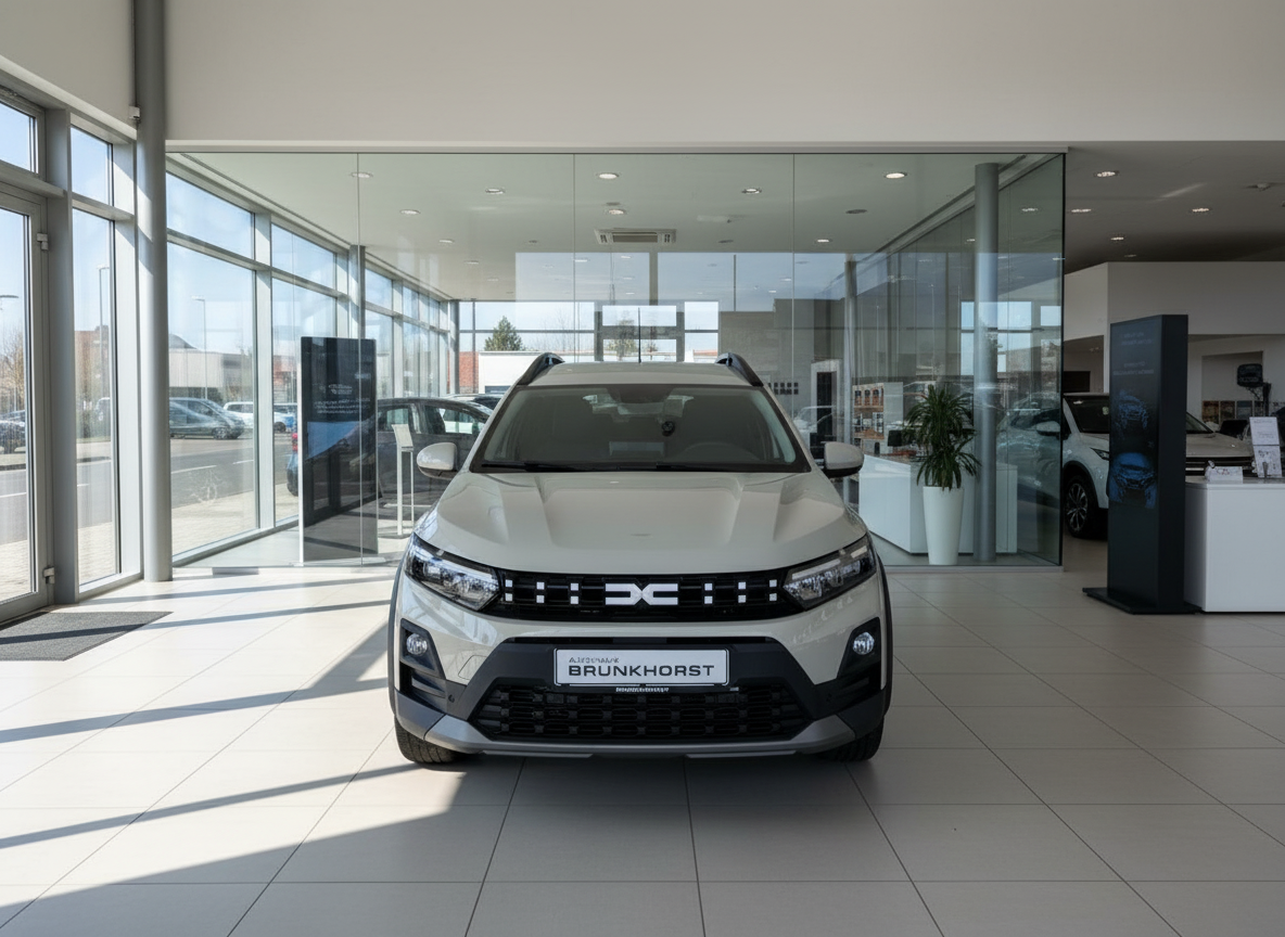 Dacia Jogger in Silber/Grau Frontansicht im Autohaus Brunkhorst Showroom